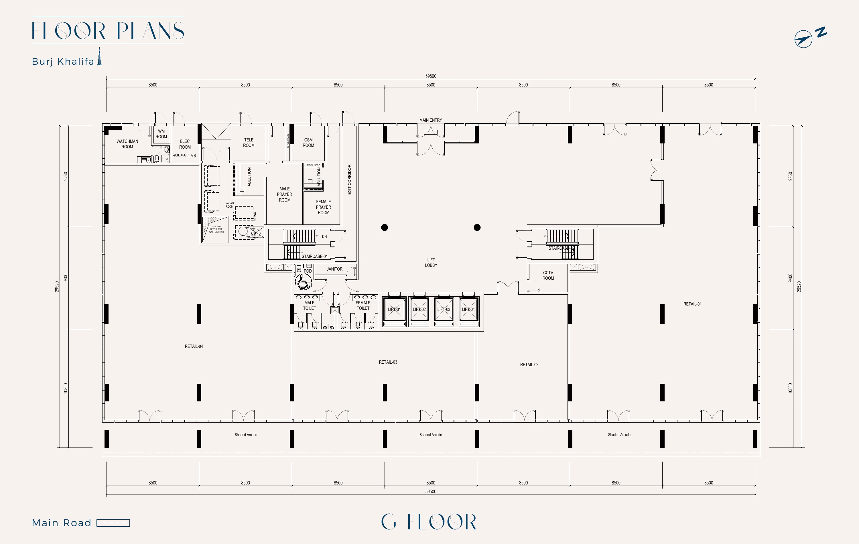 Tomorrow Commercial Tower ground floor — retail and showroom suites with main road frontage