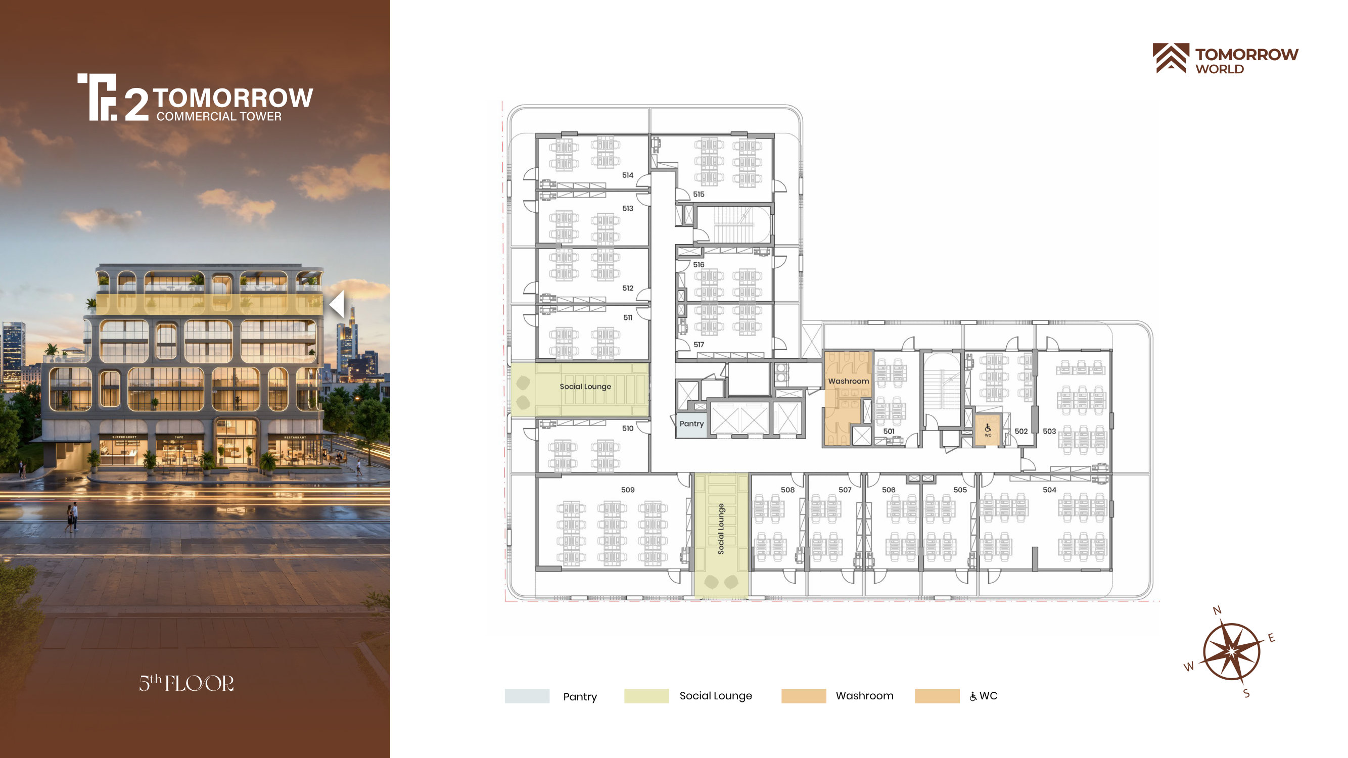Tomorrow Commercial Tower 2 fifth floor — 17 office suites